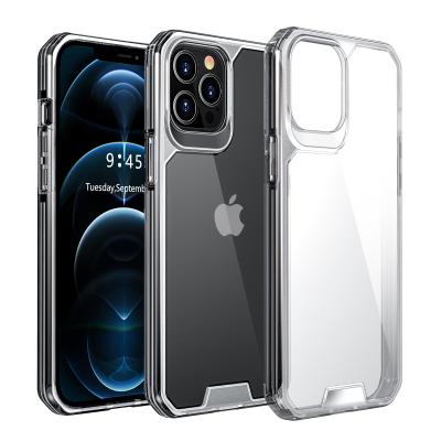 China Anti-drop Clear Transparent Cell Phone Hard Case For iPhone 12/12Pro/12ProMax Back Cover 360 Clear Rugged Shockproof Case for sale