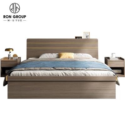 China Contemporary Wooden Minimal Melamine King Size Double Bookcase Ottoman Durable Platform Storage Bed With Drawers for sale