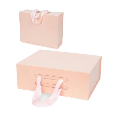 China Recyclable Custom Logo Plain Personalized Reusable Gift Box Packaging Accessories Clothes Paper Box With Handle for sale