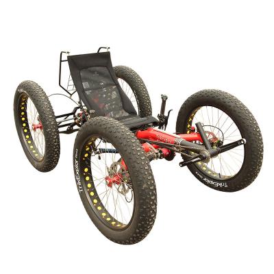 China Aluminum Alloy Frame 4WD Aluminum Offroad Mountain Explore Electric Tire 4 Wheel Fat Bike Quad for sale