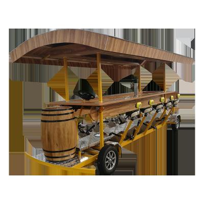 China Wholesale carbon steel and caterpillar carbon steel friends city tour wine cycle pedal-powered bar soft drinks amusement bar for sale