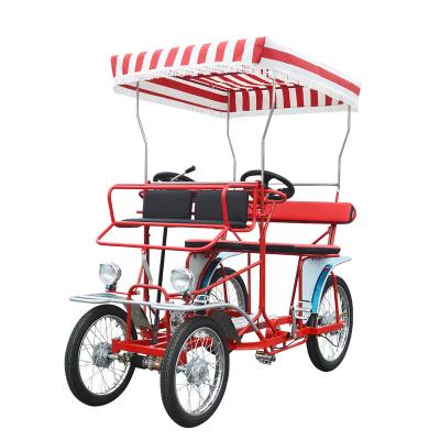 China ZZMERCK Family Beach Fun 4 Person Steel Pedal Bike Four Wheel Tandem Bike For Sale for sale