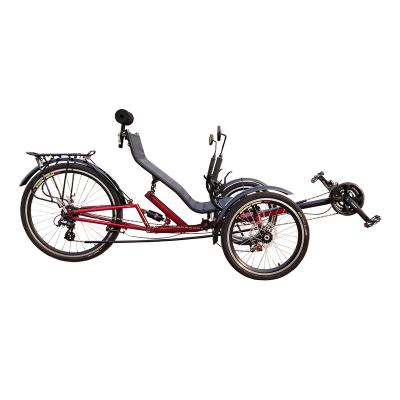 China Free Shipping High Quality 24 Speed ​​Steel Folding 3 Wheel Tadpole Recumbent Trikes With Suspension for sale