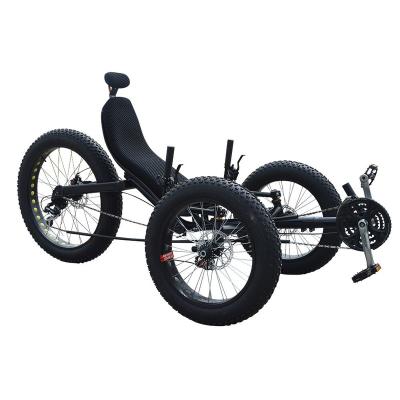 China Wholesale Steel Outdoor Sport 24 Speed ​​Free Shipping Adult Fat Tire Folding Recumbent Tricycle for sale