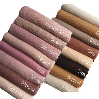 China Premium Sale Bubble Crimp Women Shawl Scarf Women Squishy Hijab Hot Essential Simple Solid Muslim Maxi Bubble Headscarf for sale