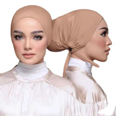 China Newest Underscarf Hijab Tudung Malaysia Daily Life Back Muslim Inner Hats Elastic Modal Dew Tie for sale