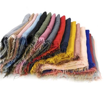 China High quality multi color viscose women muslim splicing hijabs ladies scarf newest soft touch feeling fashion color 2021 other scarves for sale