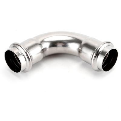 China Water System 304 316 Stainless Steel Elbow Press Fittings Pro Plumbing And Gas Metal Pipe Fitting for sale