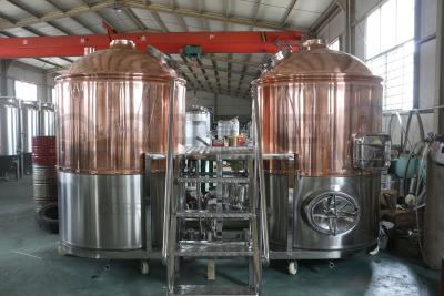 China 1000L Two Vessels Commercial Brewery Machine with red copper brewhouse system heated by steam boiler for sale