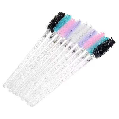 China Lady Beauty Crystal Eyelash Brush Mascara Applicator Private Label Disposable Nylon Makeup Brush Mascara Brush for sale