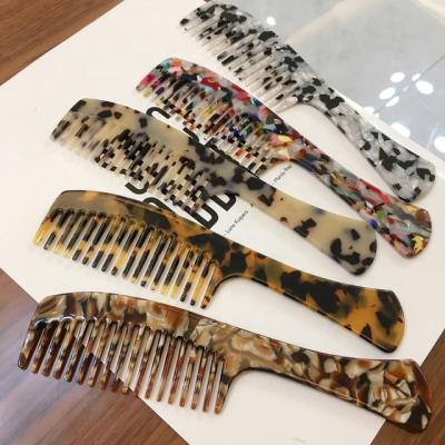 China BEAU FLY Home Fashion Cellulose Acid Hair Comb Vintage Anti Static Cushion Portable Handle Comb for sale