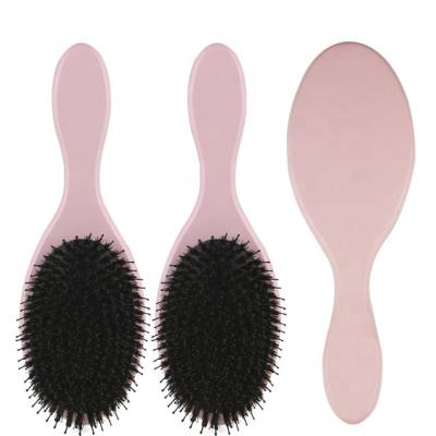 China BEAU DE MOUCHE Private Label Waterproof Blend Soft Nylon Boar Straightens Pink Black Wooden Women Hair Massage Brush for sale