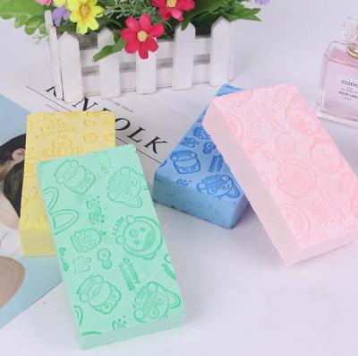 China EXFOLIATING BEAUTIFUL FLY Square Children High Quality Body Scrub Bath Sponge Baby Shower Scrubber Exfoliating Sponge for sale