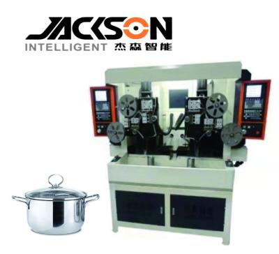 China High efficiency JS fully automatic dual station CNC matte machine for stainless steel cookware to make matte effect for sale