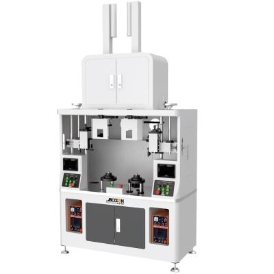 China Efficient Automatic JS Stainless Steel Flask Bottle Double Stations Straight Edge Circular Welding Machine for sale