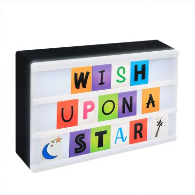 China Party Decoration Wholesale Amazon Children's DIY Cinematic Light Box Battery and USB Power Customized Your Message Combination Cinematic Lightbox for sale