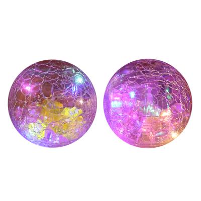 China Lamp Bohemian Battery Operated Crackle Christmas Decoration Glass Globe Light With 5 Led String Fairy Lights for sale