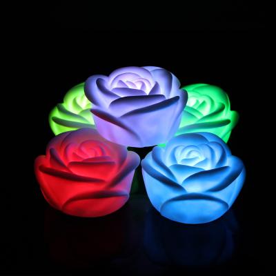 China Proposal 7 Color LED Rose Light Wedding Decoration LED Rose Battery Operated Light for sale