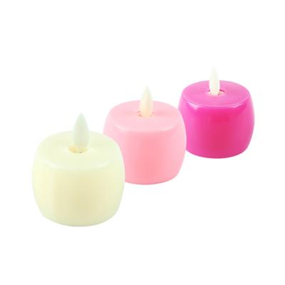 China Wholesale Birthdays Led Moving Flame Decorative Lights LED Candle Apple Shape Fruit Candle For Wedding Party Festival Decoration for sale