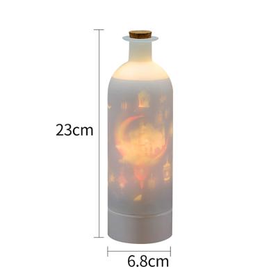 China NEW RAMADAN craft glass+LED PROJECTION LAMP Ramadan, wedding, birthday, party gift bottle projector light for sale