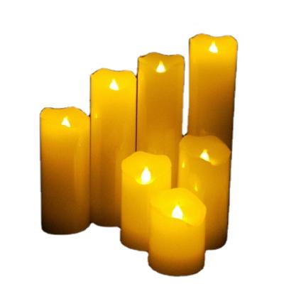 China Tall Flameless Flickering Candle LED Pillar Candles Decorative Real Wax Pillar Candles for sale