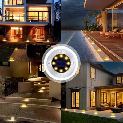 China IP65 8 LED LANDSCAPE Solar Outdoor Garden Lights Suitable for Stairs Yard Lawn Garden Solar Lawn Lights for sale