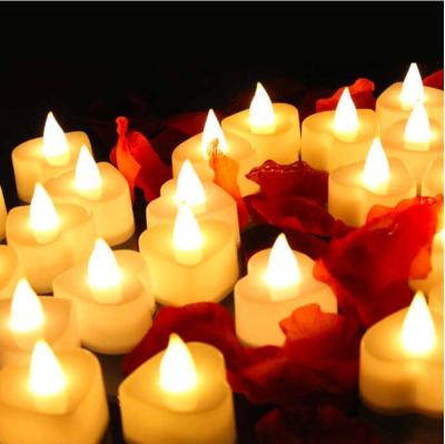 China Colorful Flash Heart Shaped Electronic Candle Birthdays LED Candle Wedding Holiday Decorations Valentine's Day Gift for sale