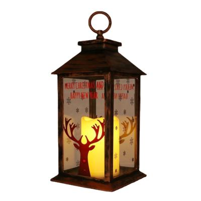 China Eco-friendly Materials Christmas Reindeer Candle Hot Selling Decorative Led Lantern for Home and Holiday Party Decoration for sale