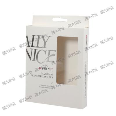 China Recyclable Custom Foldable Hanging Cosmetic Candy Packaging Box Paper Box With Window for sale