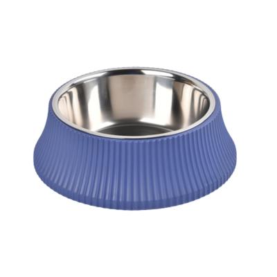 China New Promotional Creative Large Capacity Anti Tip Stainless Steel Durable Pet Stored Cat And Dog Bowl for sale