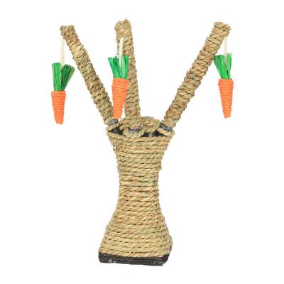 China Cat Climbing Frame Handmade Straw Cat Scratching Post Natural Sustainable Sisal Material Tree Branch for sale