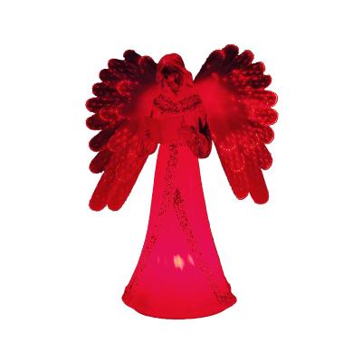 China 2021 LED Night Light Christmas Decoration 3AA RGB Angel Night Light Fiber Wings Hot Selling Christmas Holiday Decoration Acrylic Bar for sale