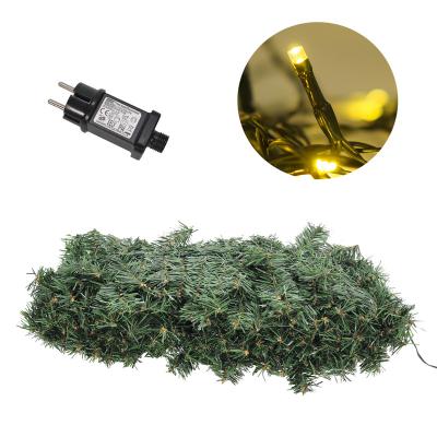 China Hot Sale 80LED White LED Garland Artificial Green Decorative Garden Vine Holiday Decoration Lights Christmas Lights 5m Long for sale