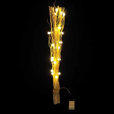 China Hot Sale 20LED Battery Willow Branch 2AA Battery Light Christmas Home Decoration 60cm Height Cups In Vase Samll Warm White Ball for sale