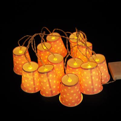 China Hot Selling Party 10leds LED Paper Cup Battery Light Battery Spring String Spring Wedding Birthday Party Home Decoration C03 for sale