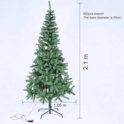 China Christmas Tree With Hot Sale 2.1m High 7ft Led Light Artificial Christmas Tree Led Light Home Decoration Christmas Lights for sale