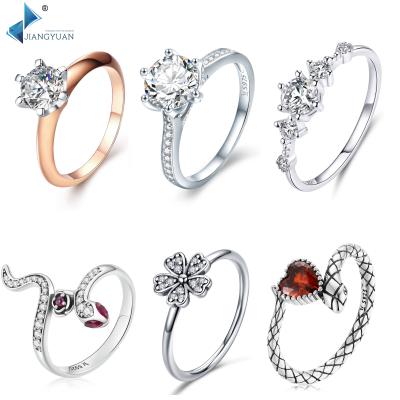 China New Arrival FASHIONABLE 925 Sterling Silver Rings With Synthetic High Quality Wholesale Zircon for sale