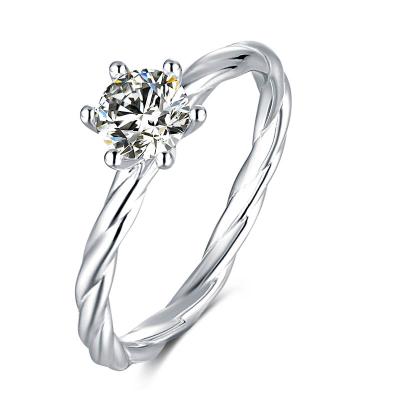 China CLASSIC Main Stone Jewelry of M18B 925 Sterling Silver Ring Moissanite Diamonds 0.5ct 5mm Moissanite for sale