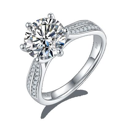 China M06E Latest Design Moissanite Jewelry 925 Sterling Silver Starlight Queen 3.0ct 9mm Moissanite Couples Ring for sale