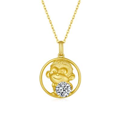 China OXSI Zodiac Series Monkey 925 FASHIONABLE Silver Moissanite Diamond Necklace Gold Plated Jewelry for sale