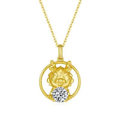 China FASHIONABLE OXSE Zodiac Series Gold Plated Dragon Silver 925 Moissanite Necklace for sale