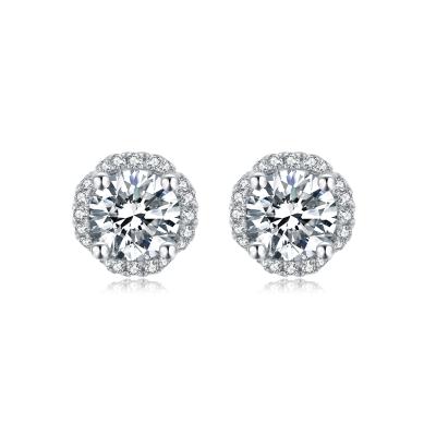 China S35A 18K CLASSIC 0.5ct Gold Plated Earrings E-H/VVS1-SI1 Lab Diamond Wedding Stud Earrings for sale