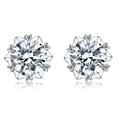 China S01A Classic New Product 18K Gold Plated 0.5ct E-H/VVS1-SI1 Lab Diamond Circle Stud Earrings For Women for sale