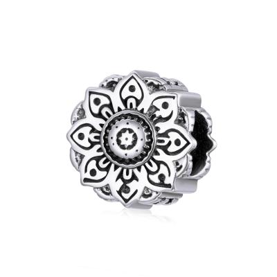 China TRENDY Vintage SCC1823 Lotus Women Jewelry 925 Silver Round Bead Charms for sale