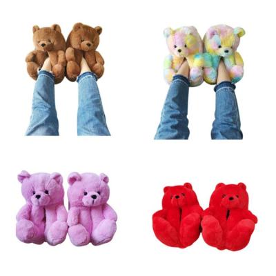 China Hot Selling Breathable Tending 2021 Cute Indoor Slippers Teddy Bear Teddy Bear Shoe Home Slippers For Women for sale