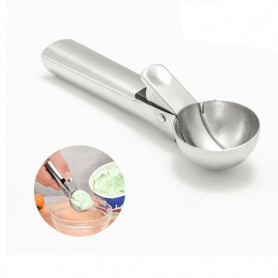 China 2021 Sustainable Amazon Hit Kitchen Accessories Ice Cream Tools Food Grade Stainless Steel Watermelon Ice Cream Ball Safe Scoop for sale