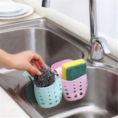 China Sustainable Sink Sponge Draining Adjustable Instant Hanging Storage Rack Bags Hanging Rack Shelf Basket Organizer Kitchen Accessories for sale