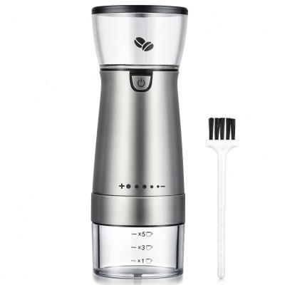 China Adjustable Household USB Stainless Steel Kitchen Tools With Brush Portable Electric Coffee Grinders for sale