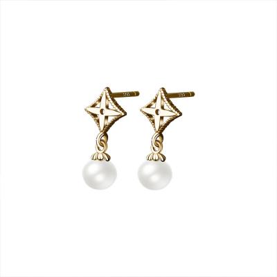 China Hot Selling Ladies Water Pearl Earring Sterling Silver Earrings Freshwater Fresh Good Quality Fashion for sale