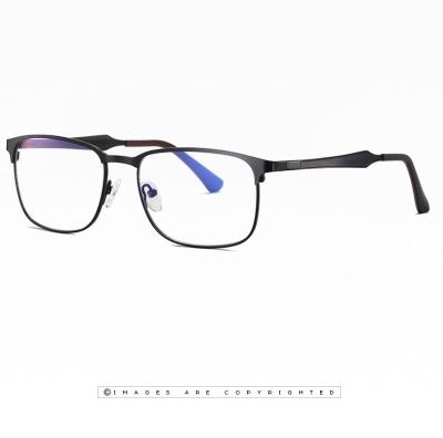 China Custom Logo Eyeglass Anti Blue Light Ringot Metal Block Glass Optical Frame Women Men Light Blue Glass for sale